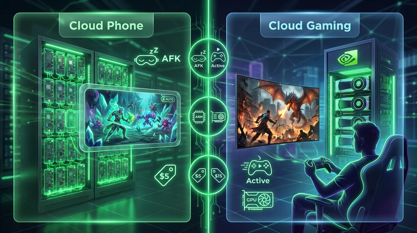 Cloud Phone vs Cloud Gaming — architecture and use case comparison for AFK gamers