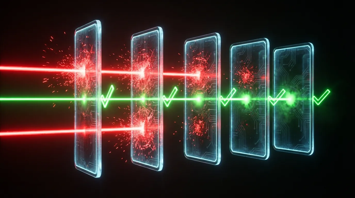 5-layer detection analysis comparing VPS Android failures vs Cloud Phone passes across CPU, Build.prop, Sensor, IP, and Play Integrity layers
