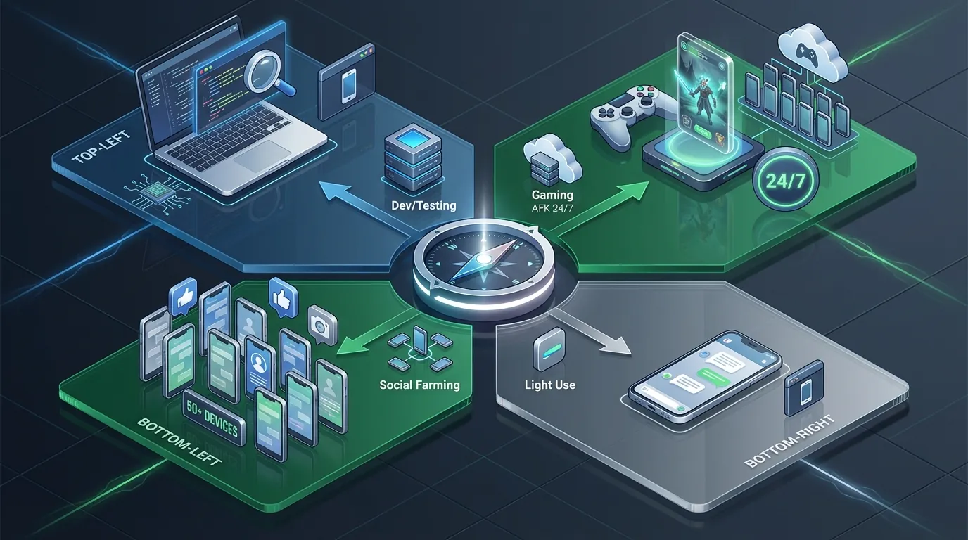 Ma trận quyết định 4 use case: Dev, Gaming AFK, Social Farming, Light Use Ma trận quyết định 4 use case: Dev, Gaming AFK, Social Farming, Light Use